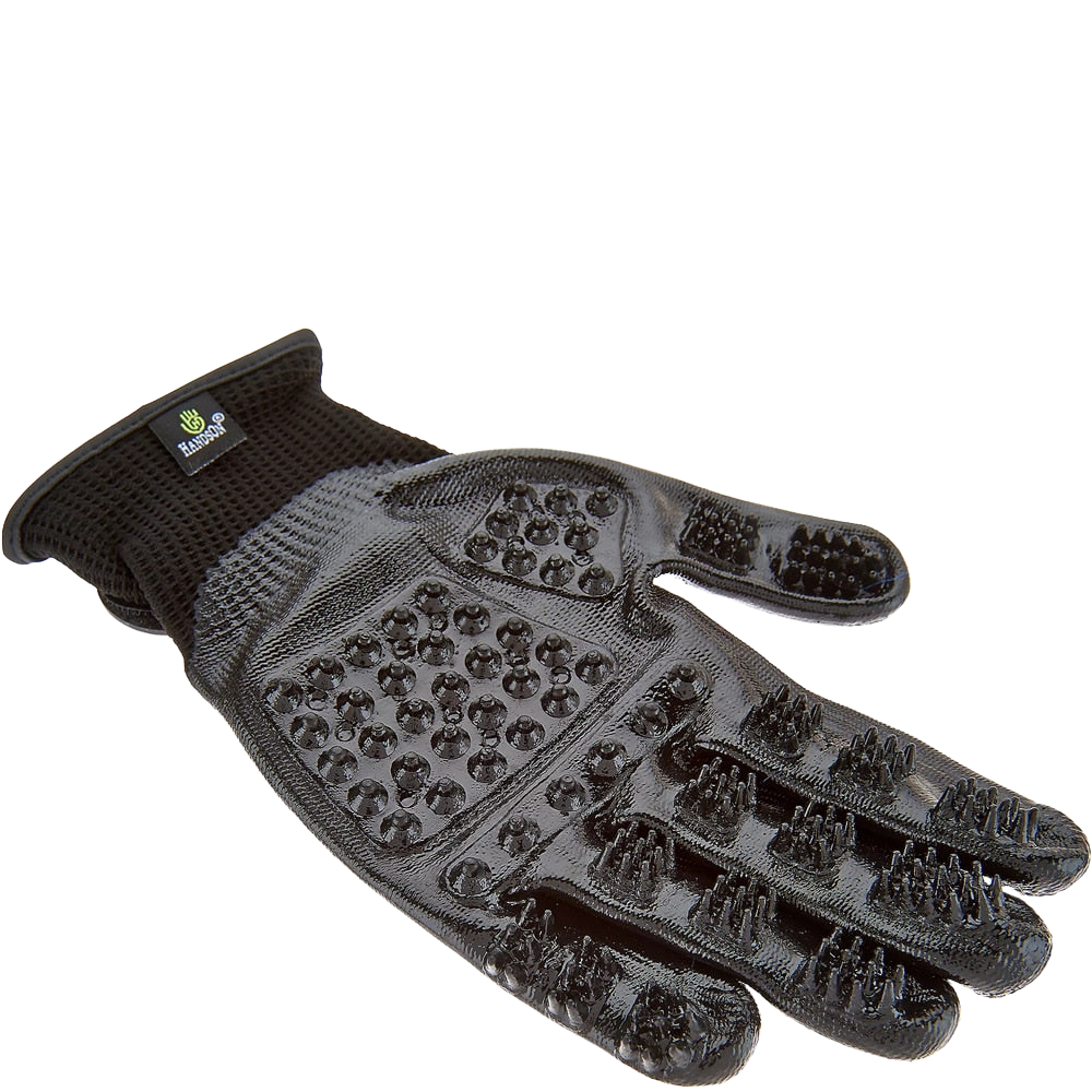 HandsOn Gloves Deshedding Grooming Gloves Junior Size Black