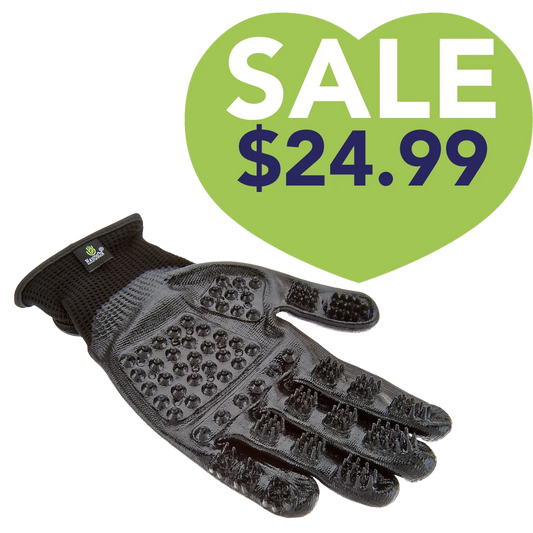 HandsOn Gloves Deshedding Grooming Gloves Junior Size Black